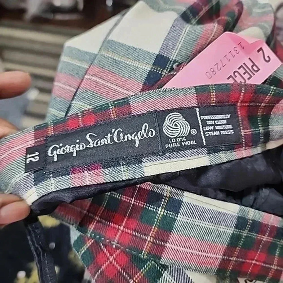 Giorgio Sant’Angelo Vintage Plaid Wool 2-Piece Blazer & Short -Set Size 12 - Picture 8 of 16